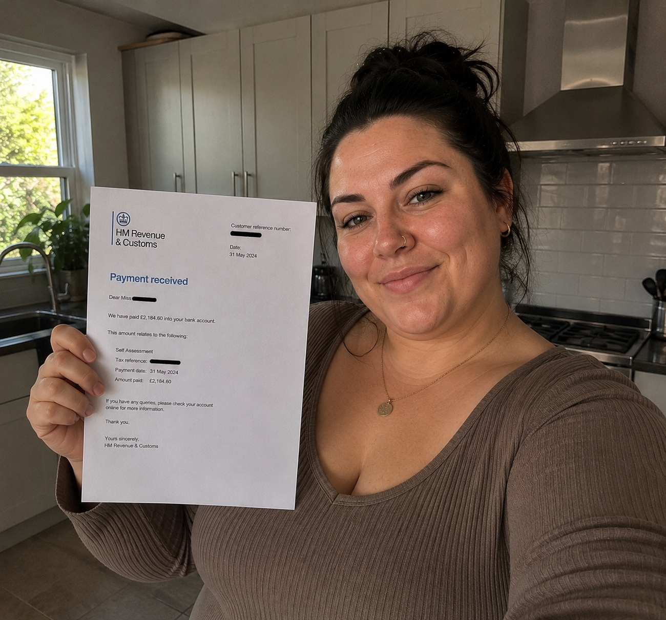 TaxBack UK customer refund success photo